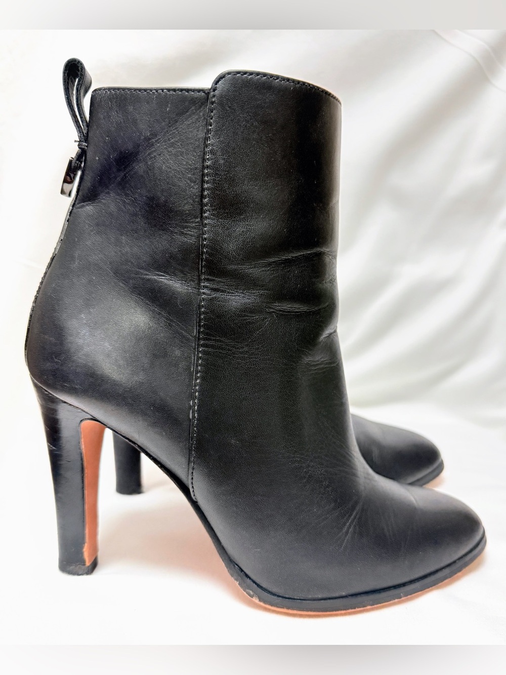 Coach Jemma Black Leather High Heel Ankle Booties Womens Size 5B